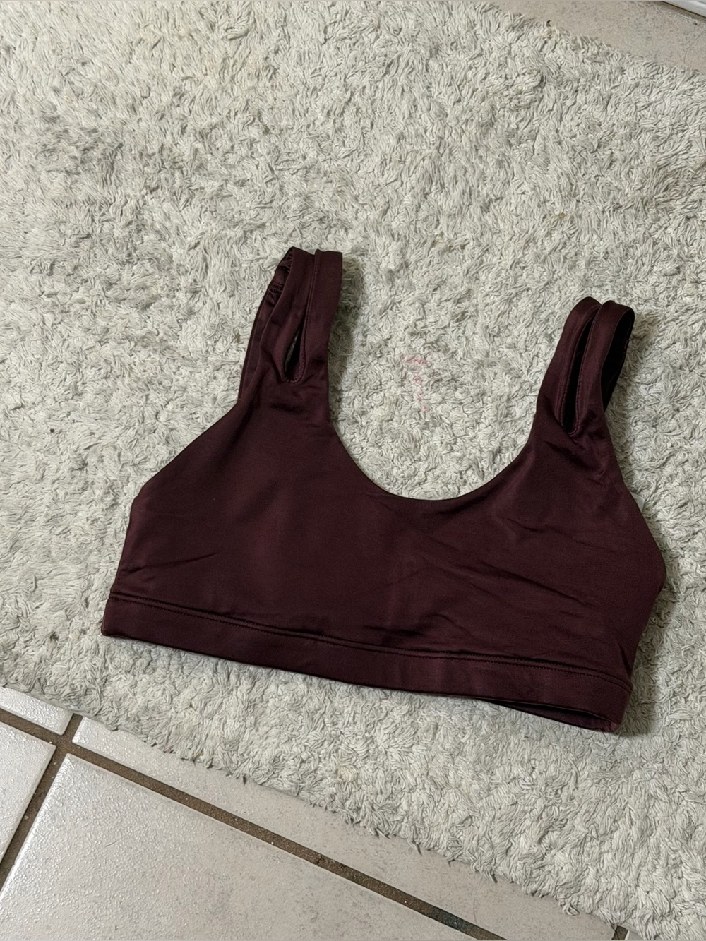 Nike Women Workout Sports Bra Pull On Activewear Burgundy/Brown size S
